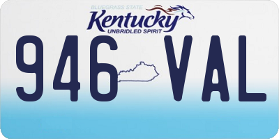 KY license plate 946VAL