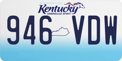 KY license plate 946VDW