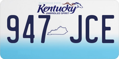 KY license plate 947JCE