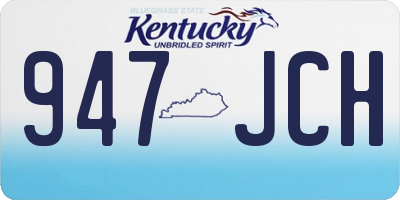 KY license plate 947JCH