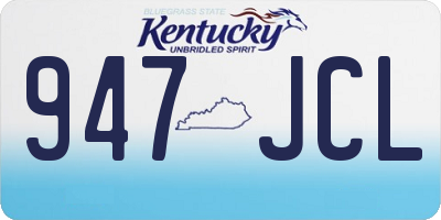 KY license plate 947JCL