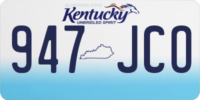 KY license plate 947JCO