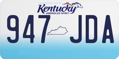KY license plate 947JDA