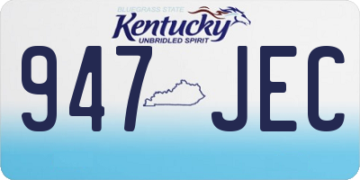 KY license plate 947JEC