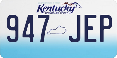 KY license plate 947JEP