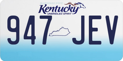 KY license plate 947JEV
