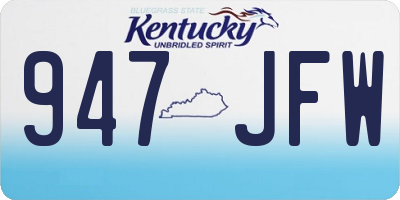 KY license plate 947JFW
