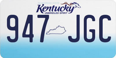 KY license plate 947JGC