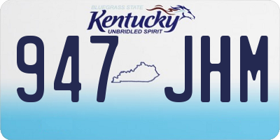 KY license plate 947JHM