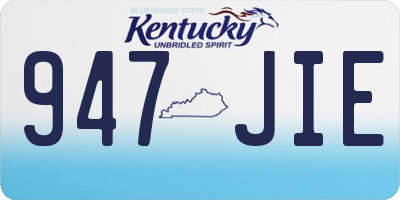 KY license plate 947JIE