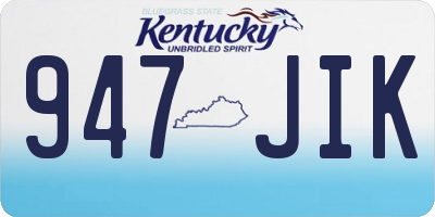 KY license plate 947JIK