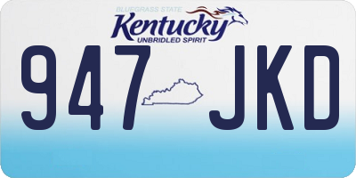 KY license plate 947JKD