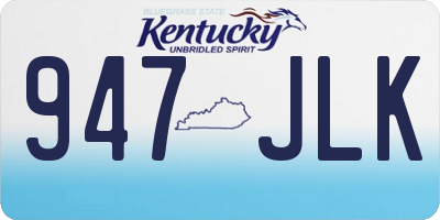 KY license plate 947JLK