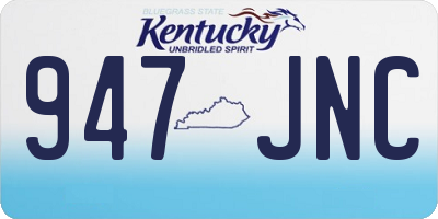 KY license plate 947JNC