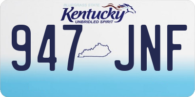 KY license plate 947JNF