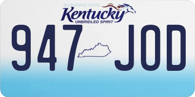 KY license plate 947JOD