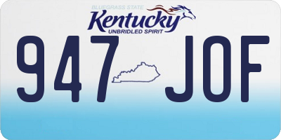 KY license plate 947JOF