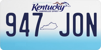 KY license plate 947JON