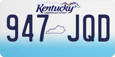 KY license plate 947JQD