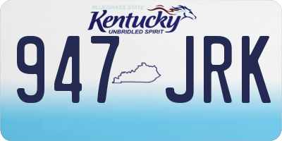 KY license plate 947JRK