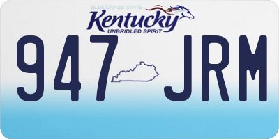 KY license plate 947JRM