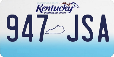 KY license plate 947JSA