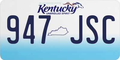 KY license plate 947JSC