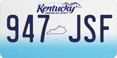 KY license plate 947JSF