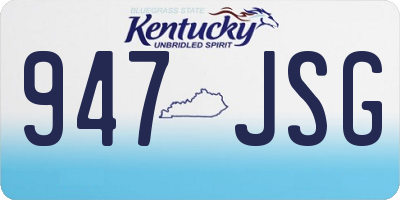 KY license plate 947JSG