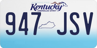 KY license plate 947JSV