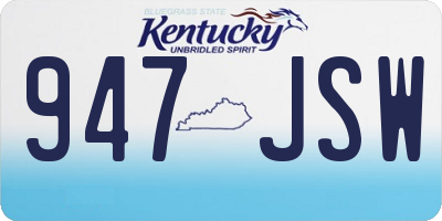 KY license plate 947JSW