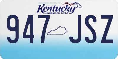 KY license plate 947JSZ