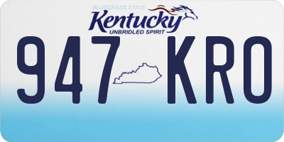 KY license plate 947KRO