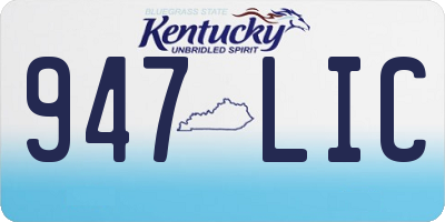 KY license plate 947LIC