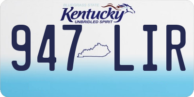 KY license plate 947LIR