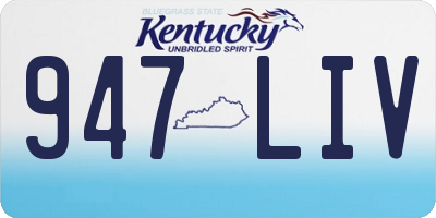 KY license plate 947LIV