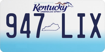 KY license plate 947LIX