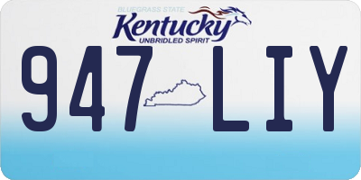 KY license plate 947LIY