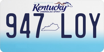 KY license plate 947LOY