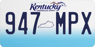 KY license plate 947MPX
