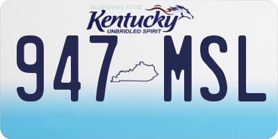 KY license plate 947MSL