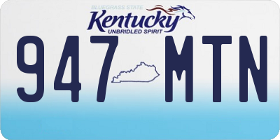 KY license plate 947MTN