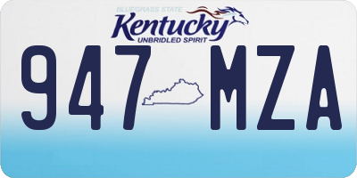 KY license plate 947MZA