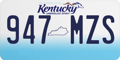 KY license plate 947MZS