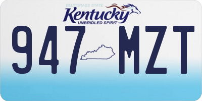 KY license plate 947MZT