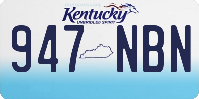 KY license plate 947NBN