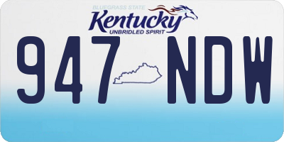 KY license plate 947NDW