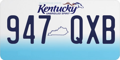 KY license plate 947QXB