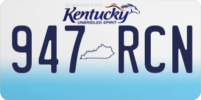 KY license plate 947RCN