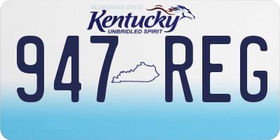 KY license plate 947REG